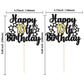 Gyufise Happy 10Th Birthday Cake Topper, 1Pc Black Gold Glitter Cheers To 10 Years, Premium Material, Food-Grade, For Birthday A