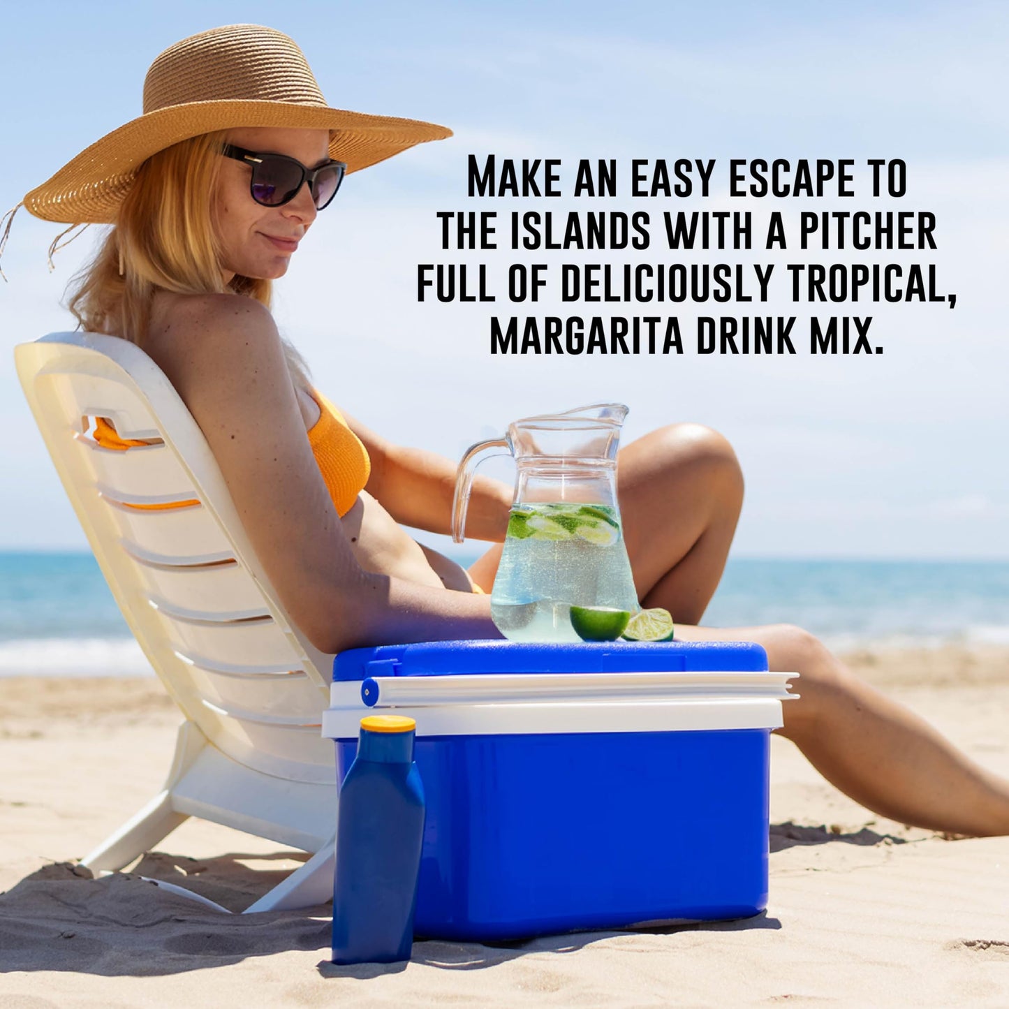 SINGLES TO GO! Powdered Drink Mix, Low Calorie, Zero Sugar, Margarita, 8-Count Box, Each Stick Makes 1 Gallon, 5.83 Ounce
