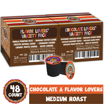 Crazy Cups Flavored Coffee Pods Variety Pack - Coffee Flavors And Chocolate Coffee Flavors For Keurig K Cups Machines, Medium Ro