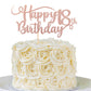 Rsstarxi Happy 18th Birthday Cake Topper Glitter Number 18 Rose Gold Paper Decoration for 18th Birthday Party Supplies