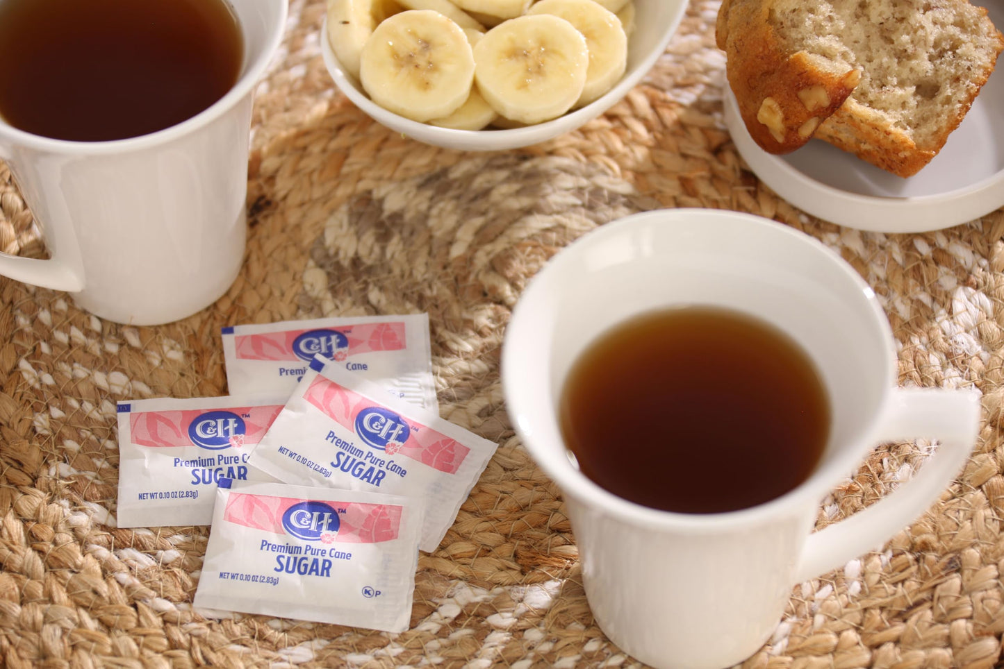 C&H Premium Pure Cane Sugar Packets, Non-GMO, 0.1 Ounce, Pack of 400, Model TS0417-A700ML-M1323