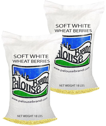 Palouse Brand Certified Glyphosate Residue Free | Soft White Wheat Berries | 36 LBS | Family Farmed in Washington State | Sprout