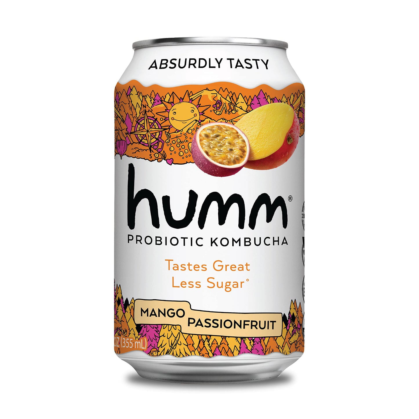 Humm Kombucha Mango Passionfruit - Organic, Vegan & Gmo-Free (12 Pack)