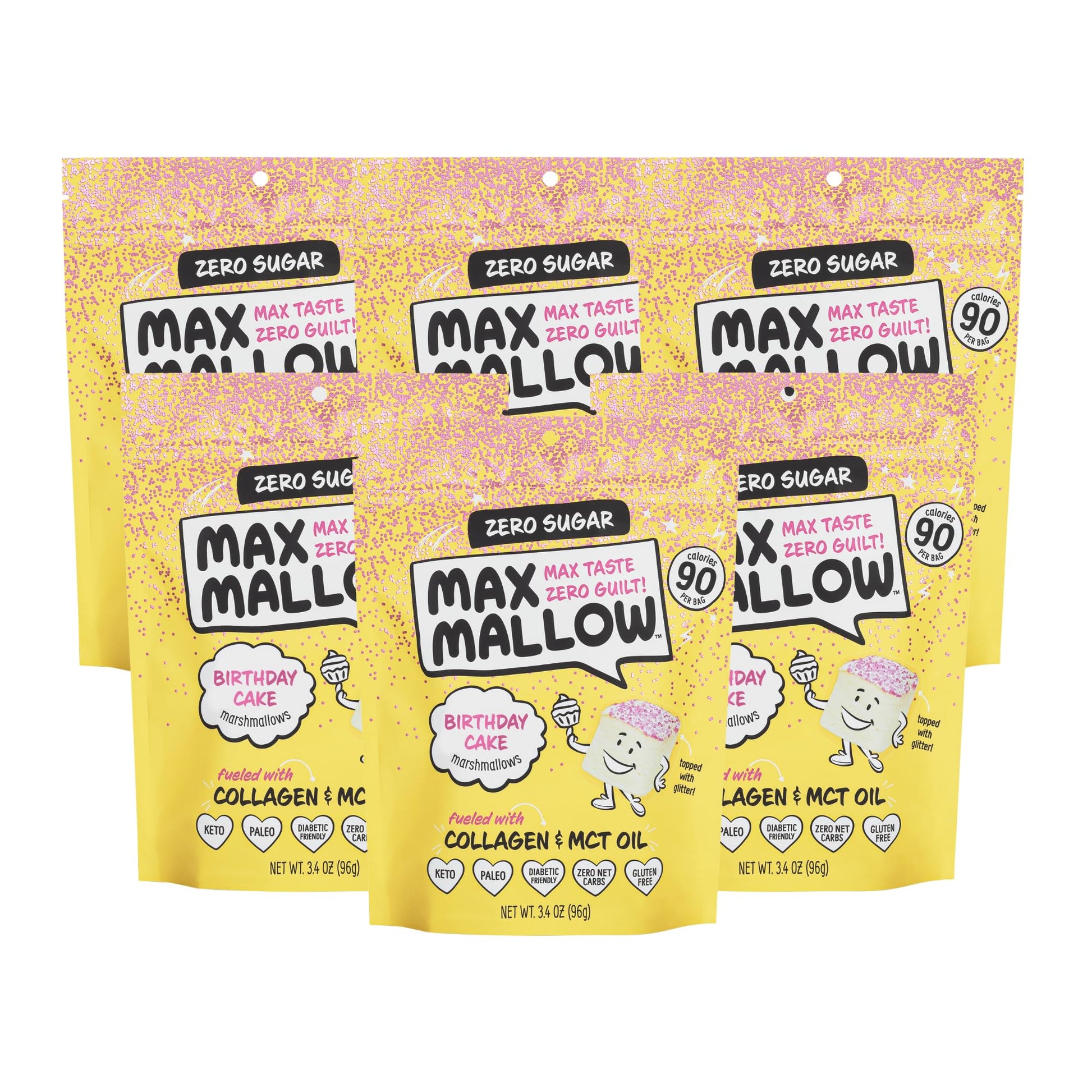 Max Mallow Sugar Free Marshmallows - Keto Friendly, Perfect for S'mores, Hot Chocolate, and Baking with Zero Sugar Snacks, Smore