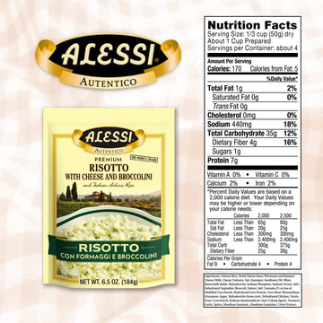 Alessi Cheese and Broccolini Risotto, 6.5 Ounce (Pack of 3)3