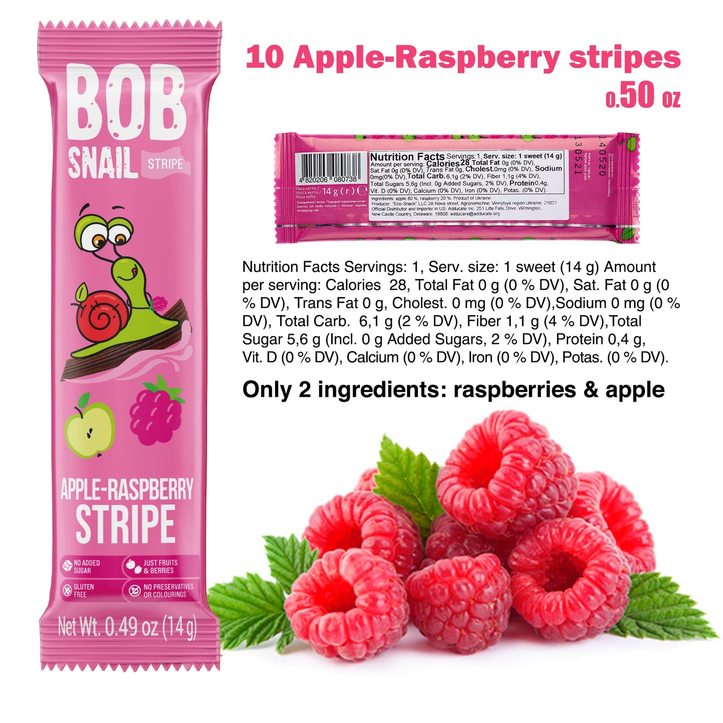 BOB SNAIL Healthy Fruit Snacks for Kids and Adults - 30 Fruit Leather Snacks with Apple, Banana, Strawberry - Vegan Low-Carb Var