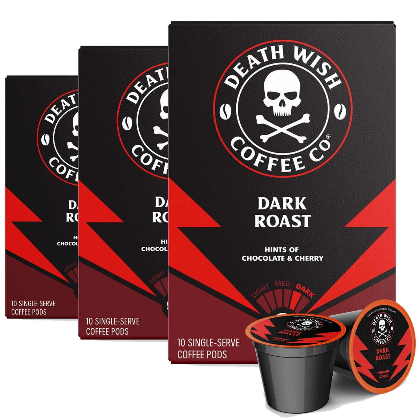 Death Wish Coffee Dark Roast Pods - 30 Count, Compatible with Single Serve Coffee Makers