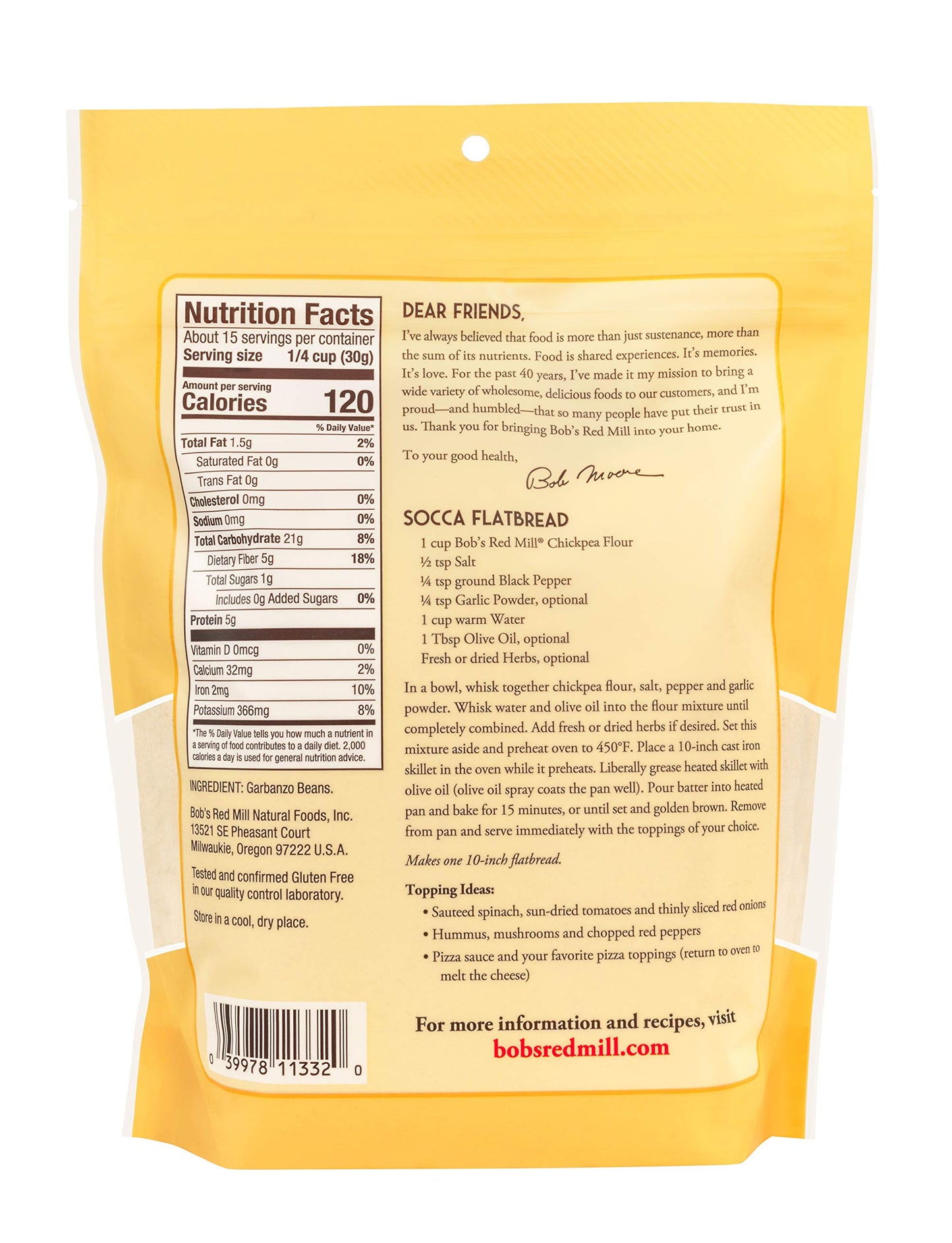 Bob'S Red Mill Chickpea Flour, 16Oz (Pack Of 4) - Non Gmo, Vegan, Keto Friendly Friendly, Kosher