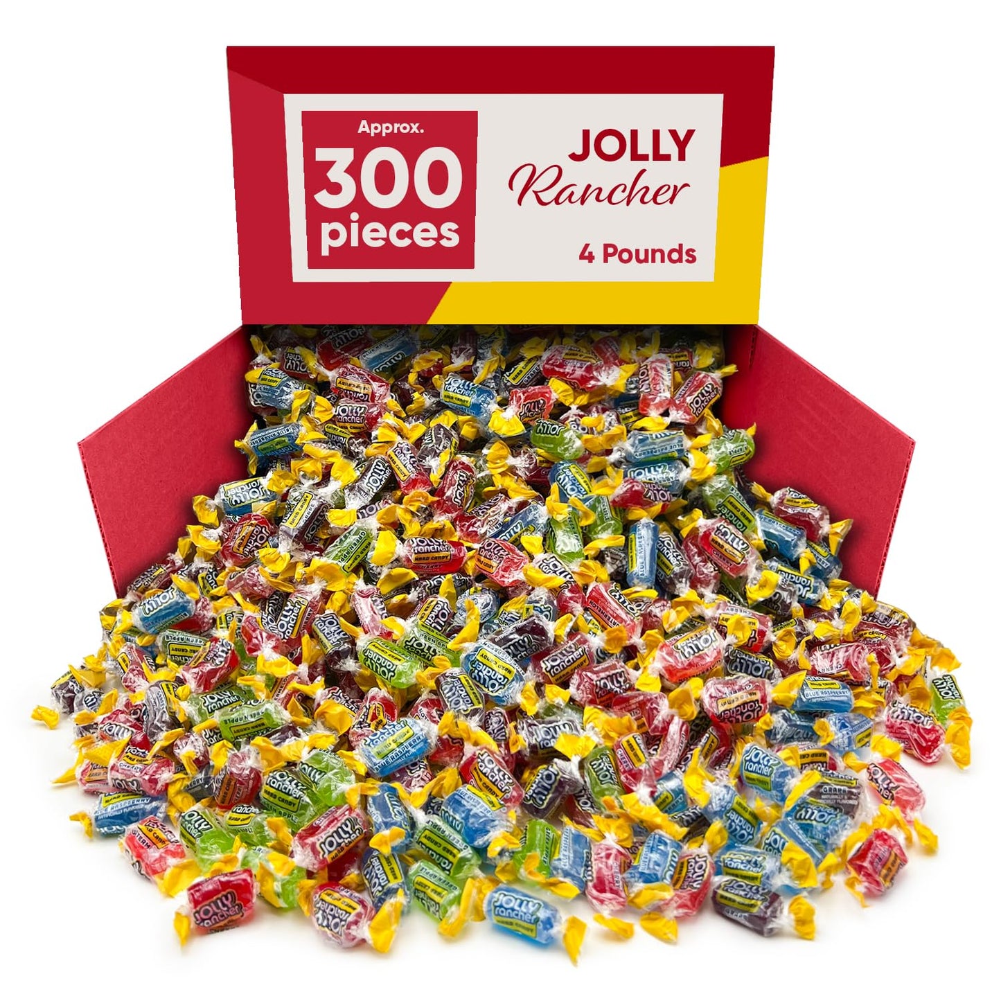 Jolly Ranchersassorted Fruit Flavored Hard Candy - 4 Pounds Of Approx 300 Hard Candy Individually Wrapped -Bulk Jolly Ranchersmi