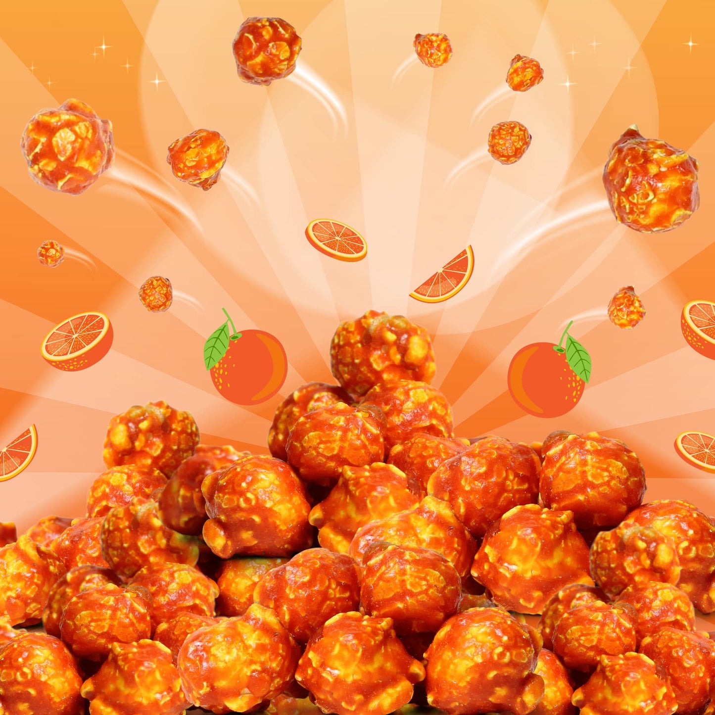 Gourmet Orange Flavored Popcorn by Its Delish, 16 Oz Jumbo Container | Bulk Air Popped Pop Corn Snack - Fruity Orange Themed Ca