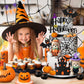 9 PCS Halloween Cake Topper Witch Bear Cake Topper Pumpkin Bat Cake Decorations with Happy Halloween Cake Decorations for Scary Party Supplies