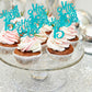Rssta i Cupcake Toppers 24 Pack Glitter Picks for 15th Birthday Party Decorations - Blue Design