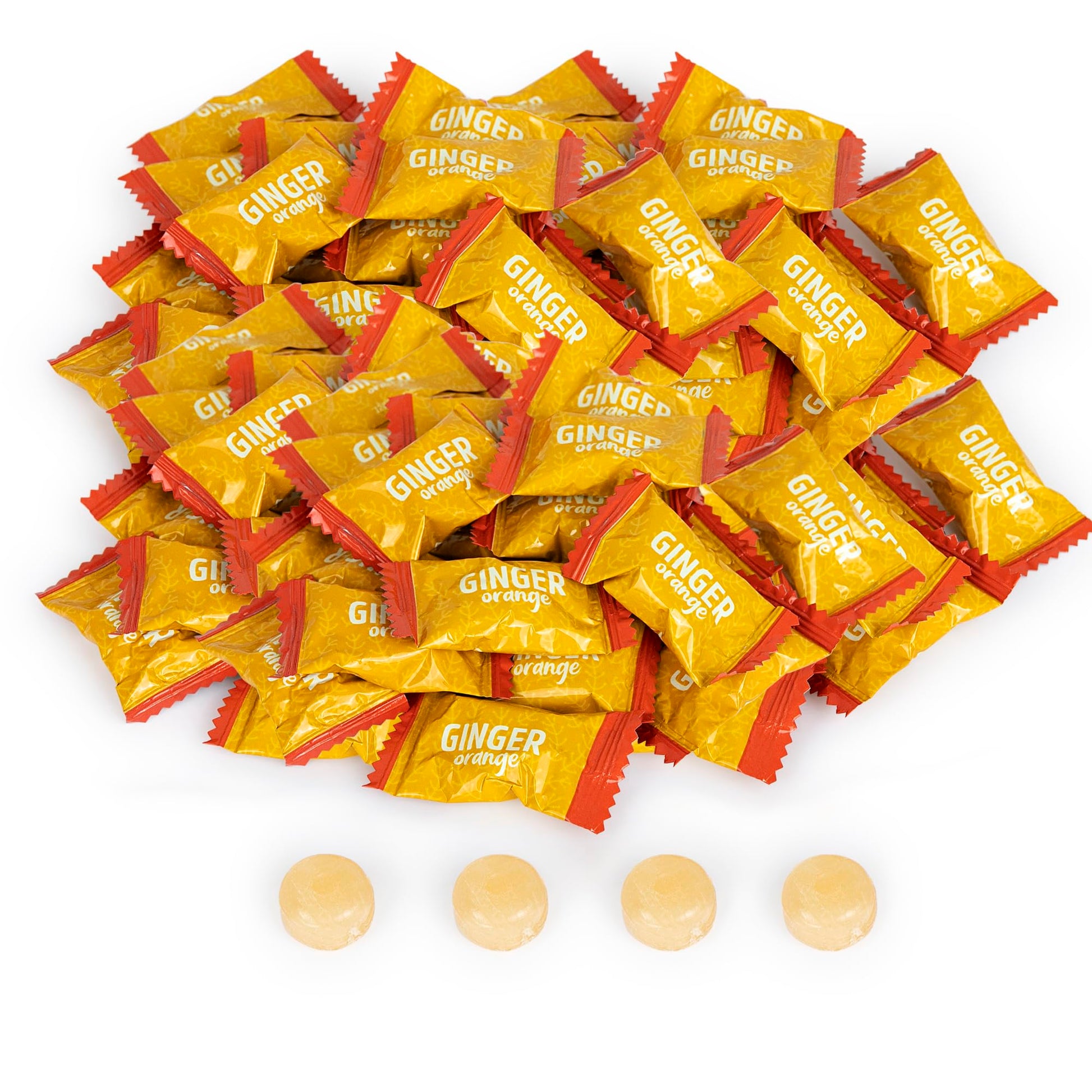 Ginger Hard Candy, Citrus Orange 2 Lb Bag, Individually Wrapped Healthy Candy, The Sweet And Spicy Natural Remedy For Anti-Nause