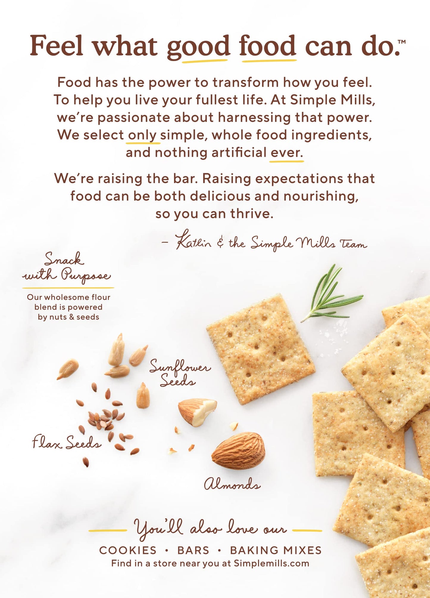 Simple Mills Rosemary & Sea Salt Almond Flour Crackers Family Size, Pack of 6