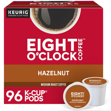 Eight O'Clock Coffee Hazelnut Keurig Single-Serve K-Cup Pods, Medium Roast Coffee, 96 Count (4 Packs Of 24)