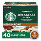 Starbucks K-Cup Coffee Pods, Medium Roast, Breakfast Blend, 40 Count, 100% Arabica