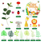 19Pcs Safari Jungle Wild Animals Cake Toppers Mushroom Cake Toppers Spring Insect Cake Toppers With Animal Toys Happy Birthday T