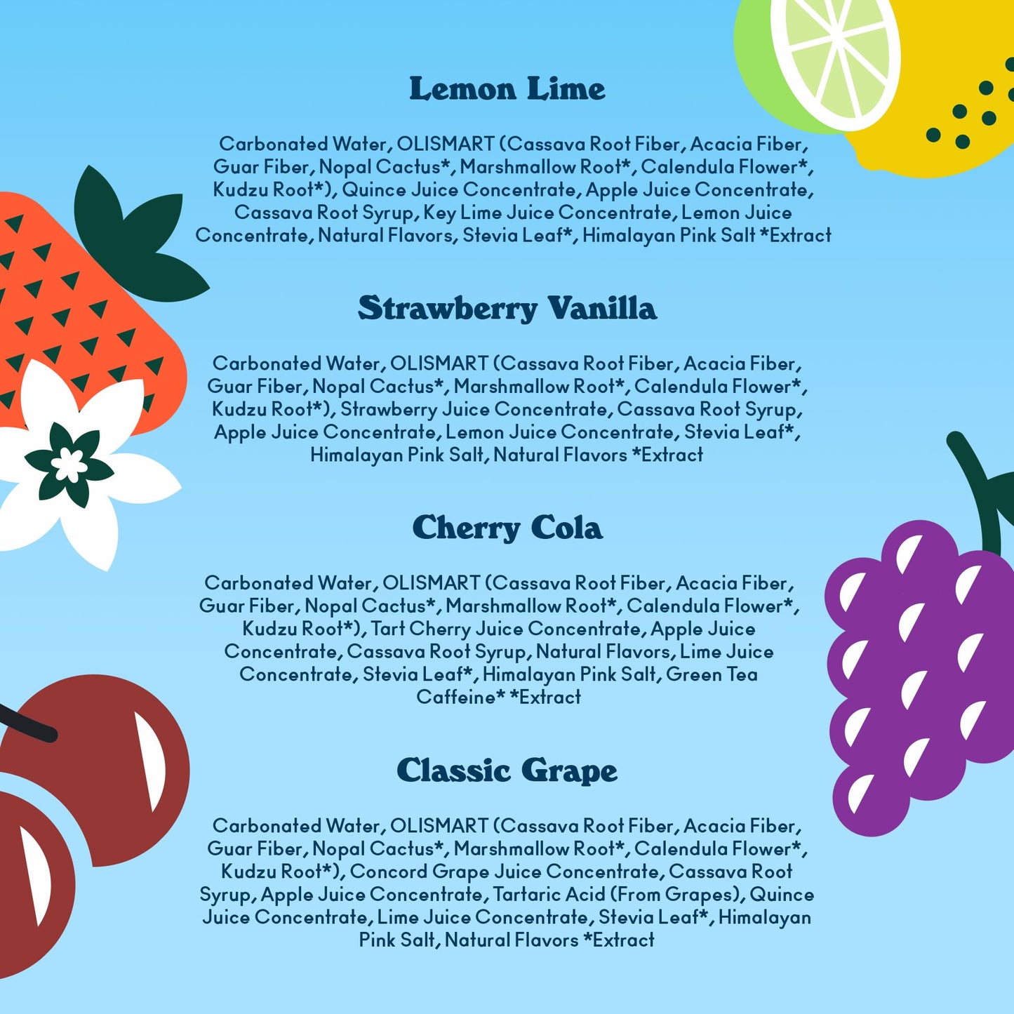 Olipop Prebiotic Soda Pop, Fruity Fun Variety, Pantry Pack Packed With Prebiotics, Fiber, And Botanicals, Gluten Free, Vegan, Gm