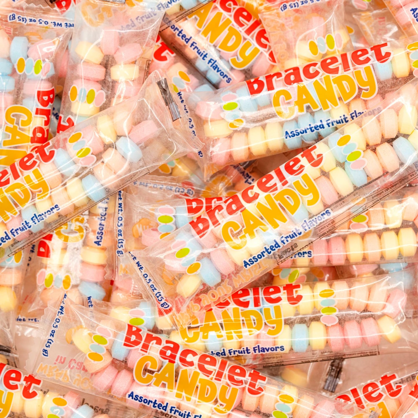 Funtasty Candy Bracelets - 21 Ounce Bag (40 Count) - Party Favors - Fruit Flavors - Individually Wrapped - Stretchable