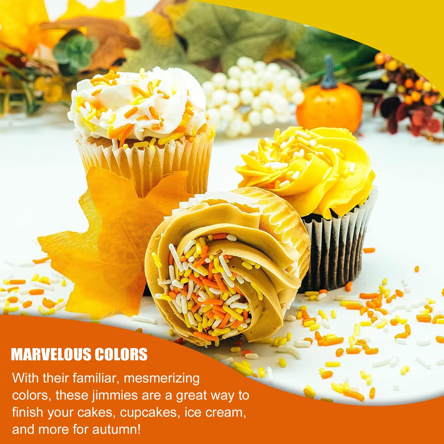 Sprinkle Me This Harvest Candy Corn Blend Edible Confetti Sprinkles 4 Oz