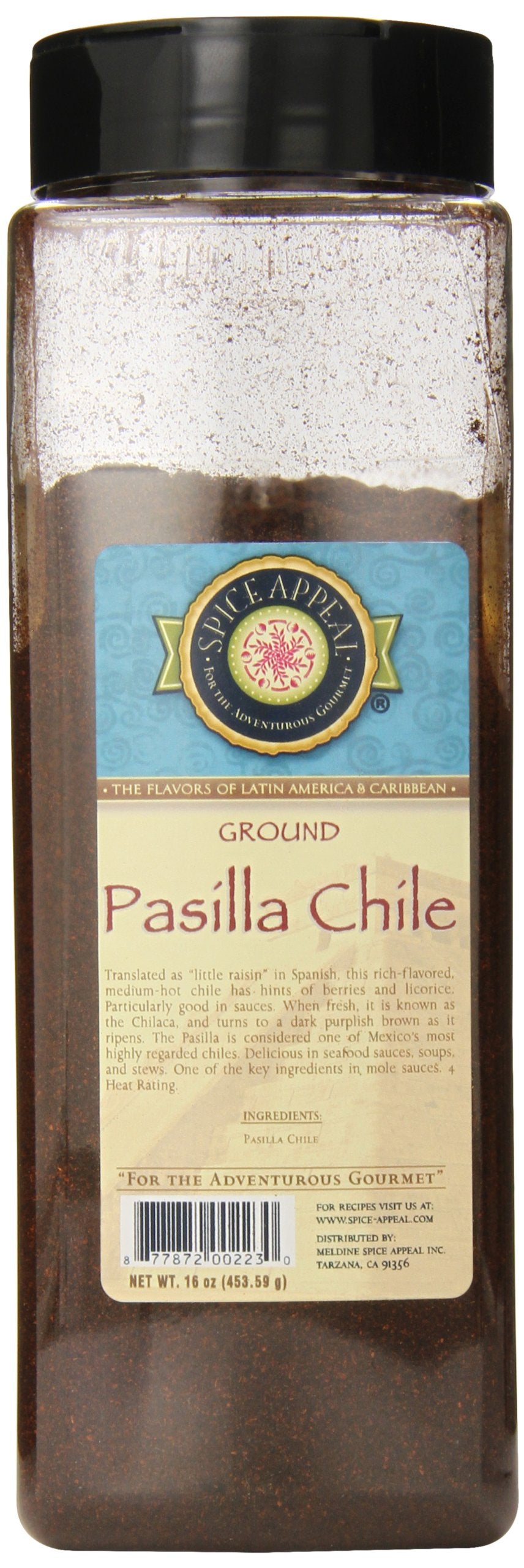 Spice Appeal Pasilla Chile Ground, 16 Ounce
