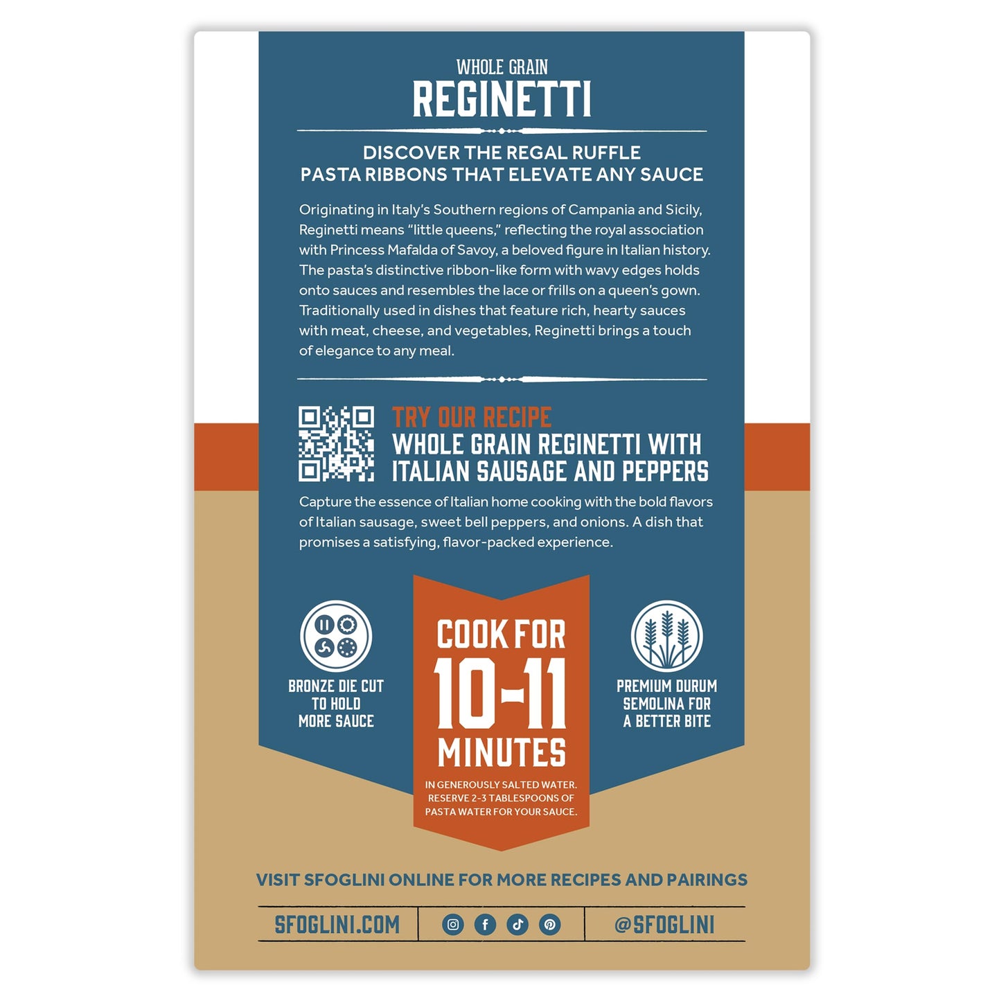 Sfoglini Organic Whole Grain Pasta Variety Pack - Radiators & Reginetti, 12 Ounce (Pack of 4)