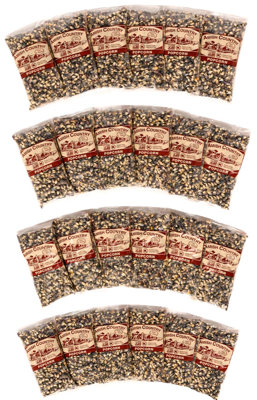 Amish Country Popcorn | 24-4 Oz Bags - Midnight Blue Kernels | Old Fashioned, Non-GMO and Gluten Free