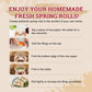 52USA Rice Paper Wrappers, Gluten-Free, Vegan, Low Carb, 34 Sheets, 22cm Round, Fresh Spring Roll & Dumpling Wrappers