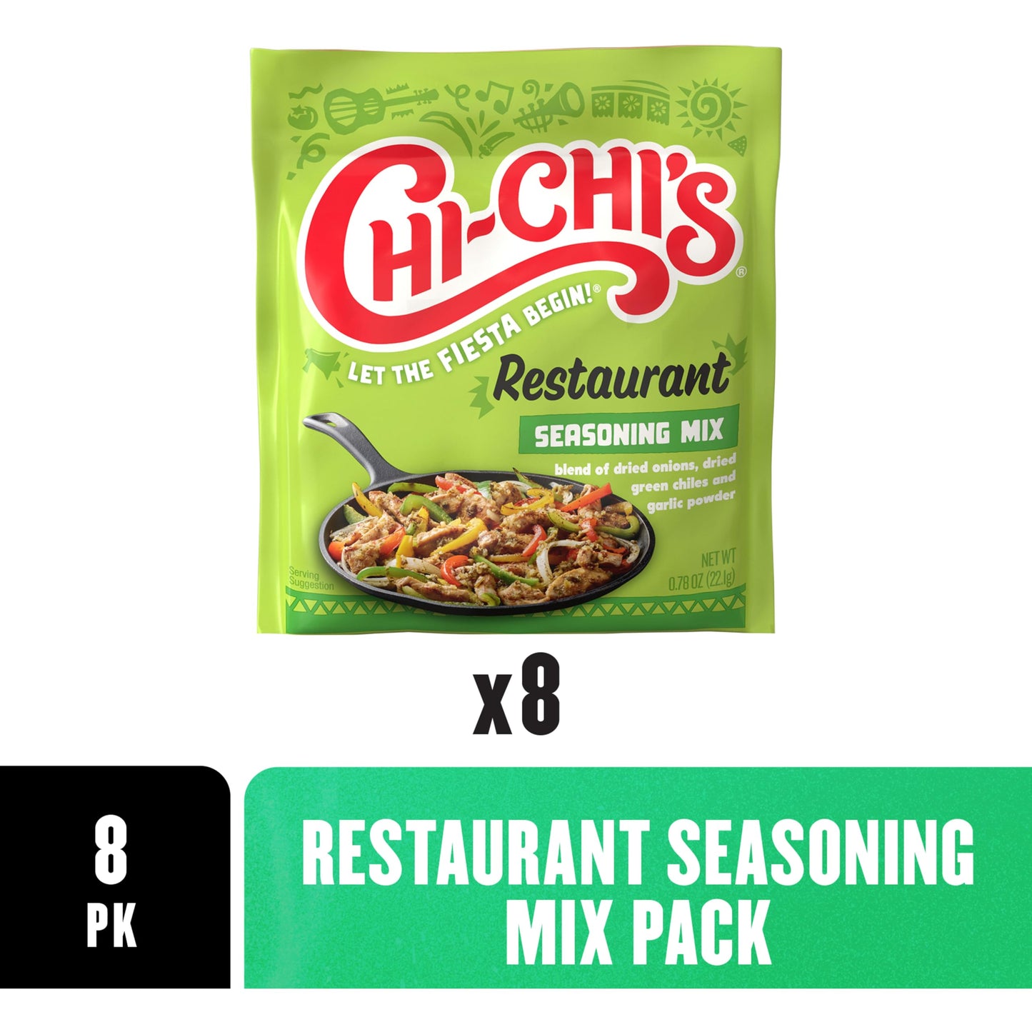Chi Chis Fiesta Restaurante Seasoning Mix, 0.78 Ounce (Pack Of 8)
