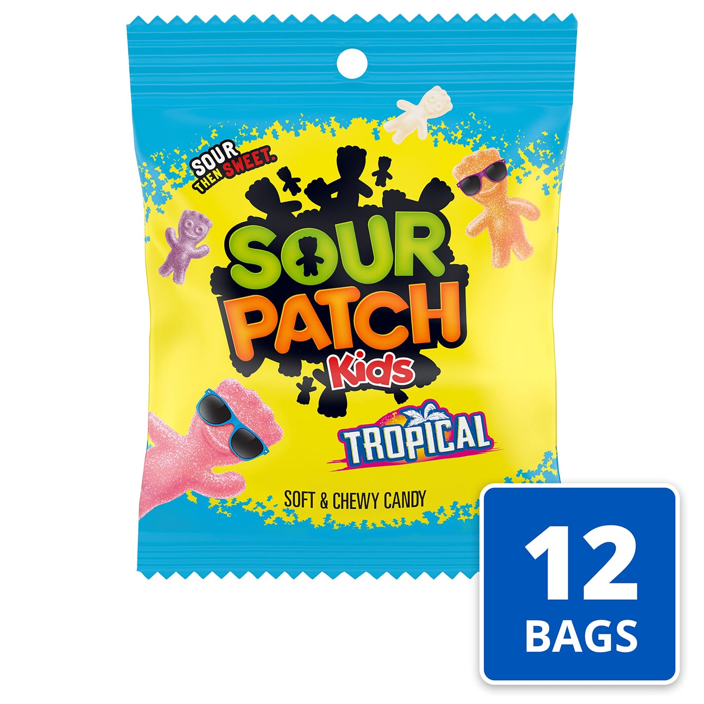 Sour Patch Kids Tropical Soft & Chewy Candy, Bulk Candy, 12-3.6 Oz Bags