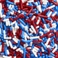 DecoPac Red, White, & Blue Sprinkles | Extra Large 26oz Pack | Cake Sprinkle Mix, Fancy Sprinkles For Cake Decorating, Handheld 