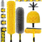 30 Foot High Reach Duster Kit With 7-24Ft Extension Pole, High Ceiling Fan Duster W/Telescopic Pole, Cobweb Duster, Feather Dust