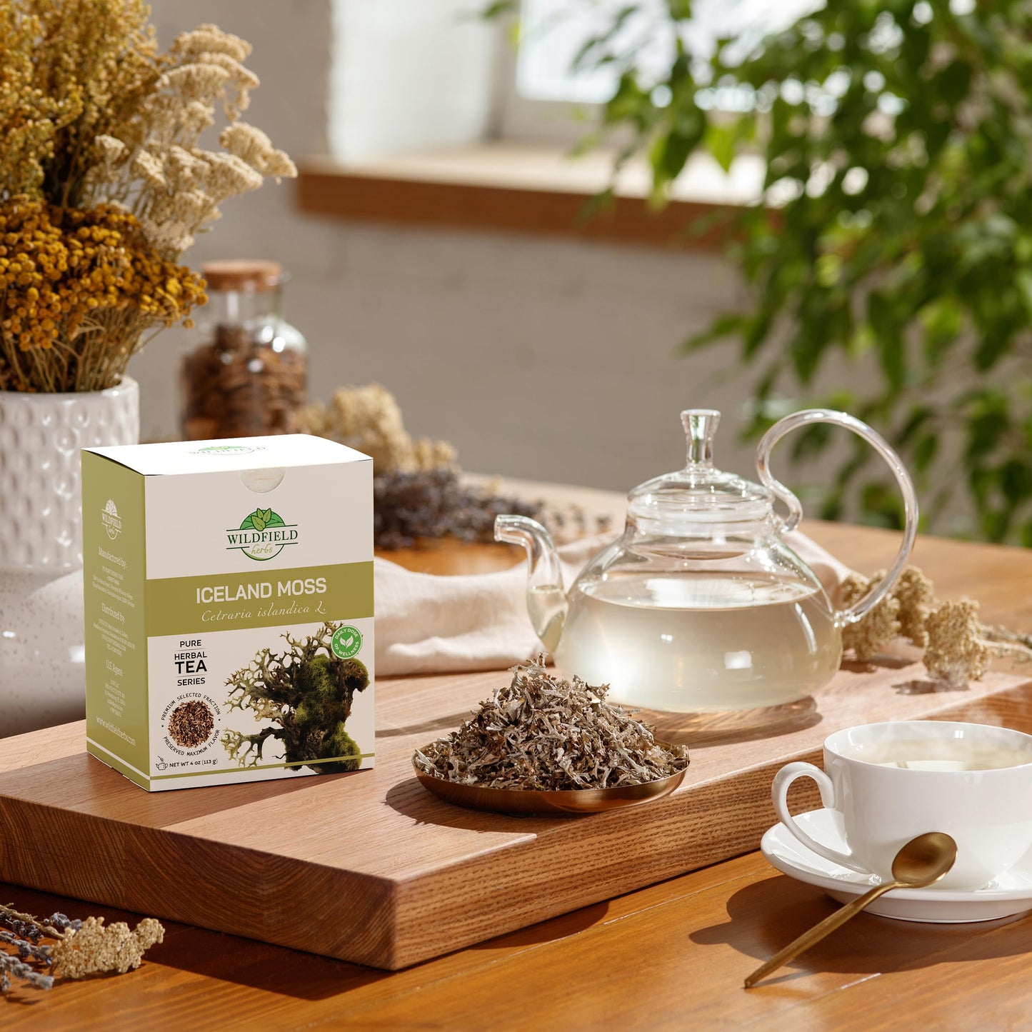 WILDFIELD HERBS Icelandic Moss Herbal Tea - 4 oz (113g) Cetraria Islandica Lichen Tea