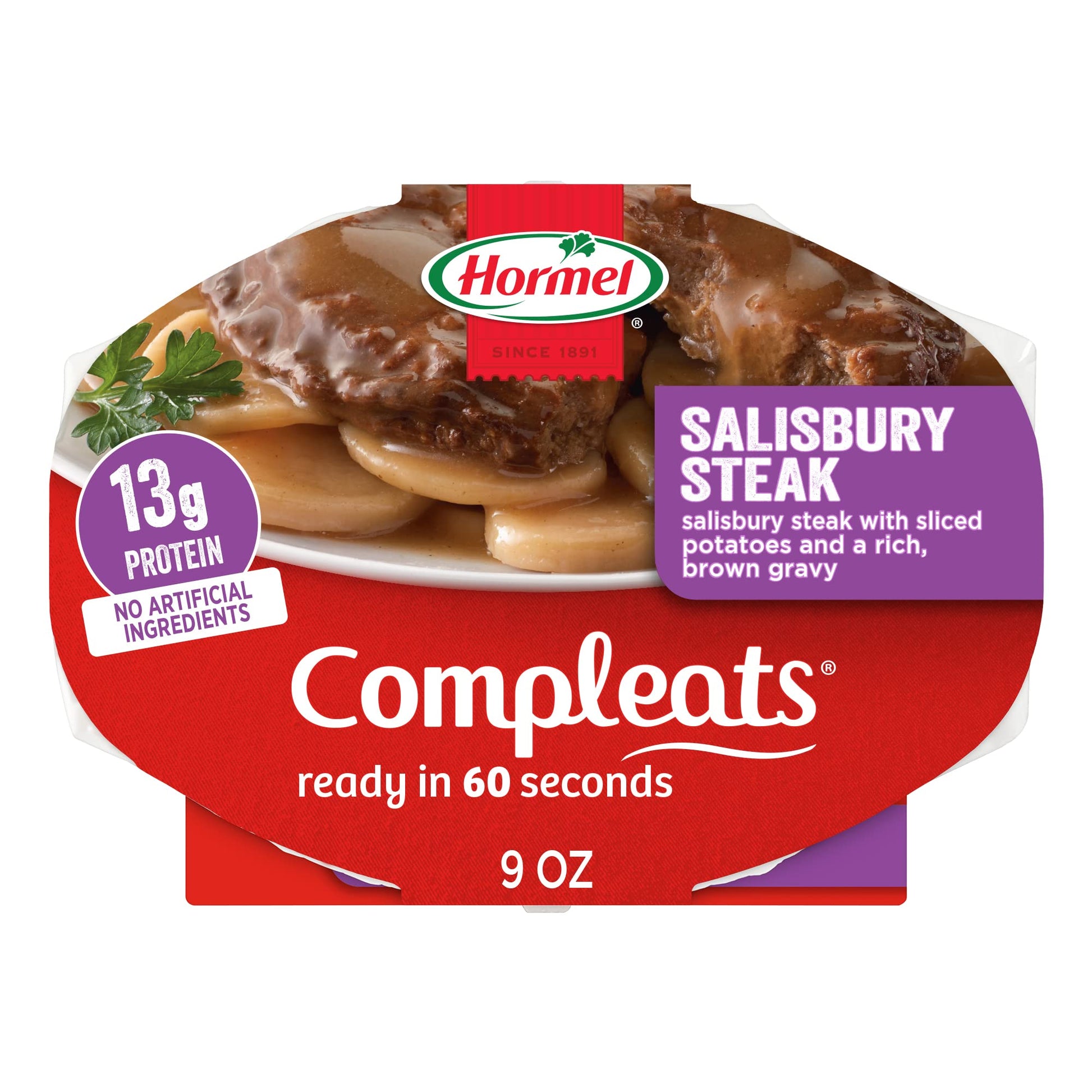 Hormel Compleats Salisbury Steak Microwave Tray, 9 Oz. (6 Pack)