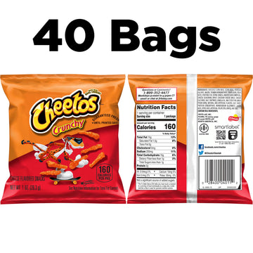 Cheetos Cheese Flavored Snacks, Crunchy, 1 Ounce (Pack Of 40)