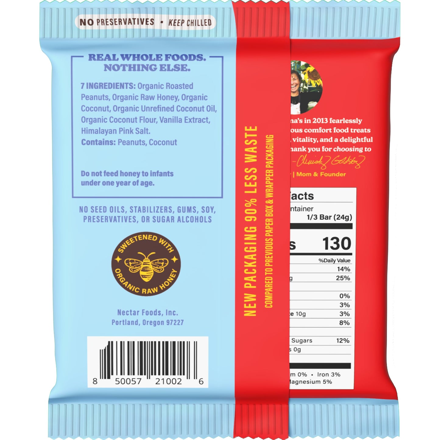 Honey Mamas, Peanut Butter Cookie Peanut Fudge Bar, NO Refined Sugar, Gluten Free, Dairy Free, Soy Free, NO Seed Oils, 2.5 Ounc