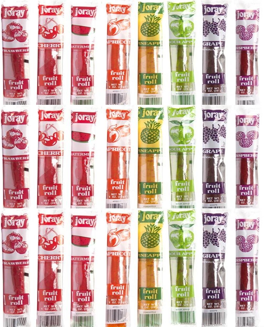 Joray Fruit Roll Variety Pack, 8 Flavors, 24 Count, 0.75 Ounce Each