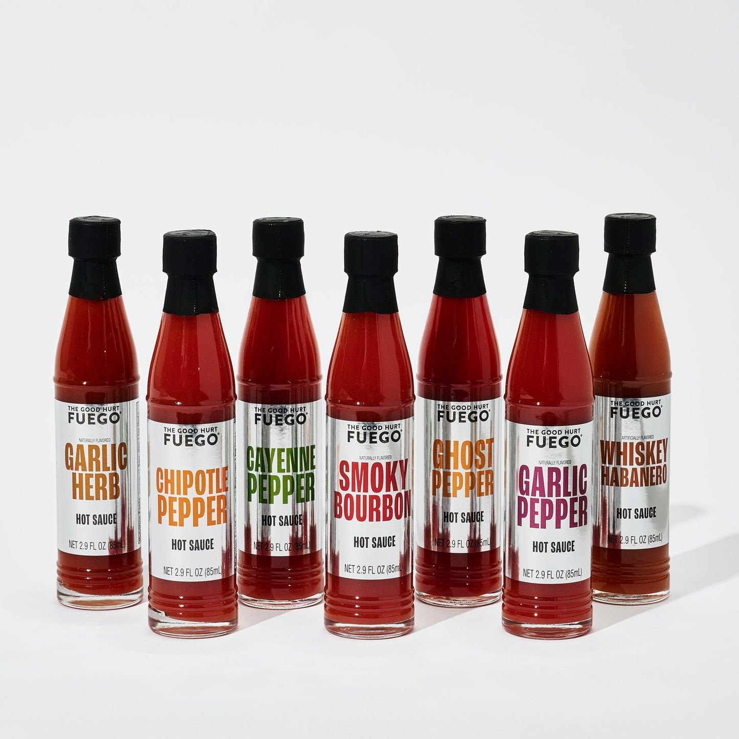 The Good Hurt Fuego, Hot Sauce Sampler Gift Set, Includes 7 Bottles In Exotic Flavors, Hot Sauce Variety Pack With Habanero, Ghost Pepper, Smoky Spirit-Inspired Flavor, Great For Men, Holiday Or Christmas Gift Idea