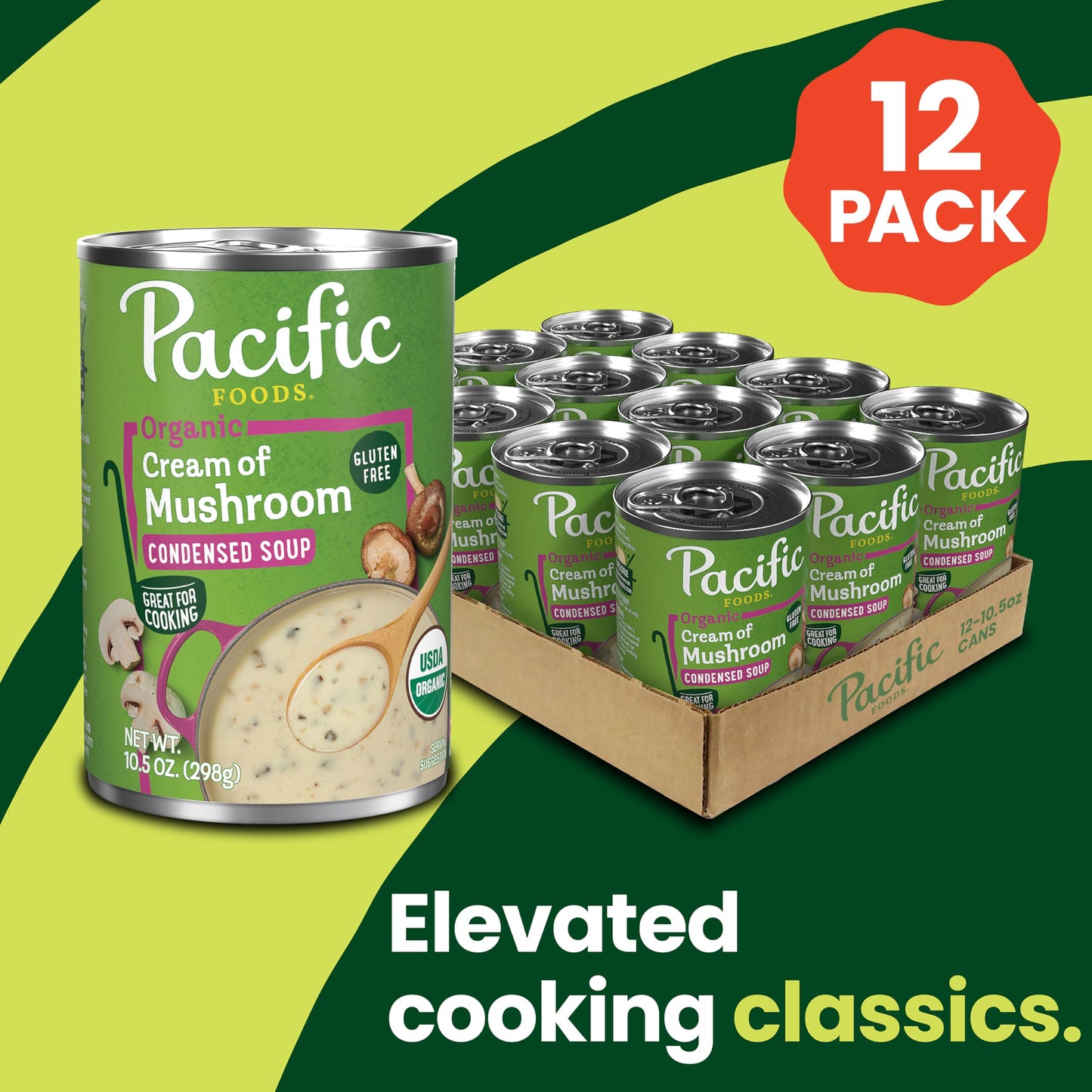 Pacific Foods Organic Cream of Mushroom Soup, 10.5 oz Can (Pack of 12)