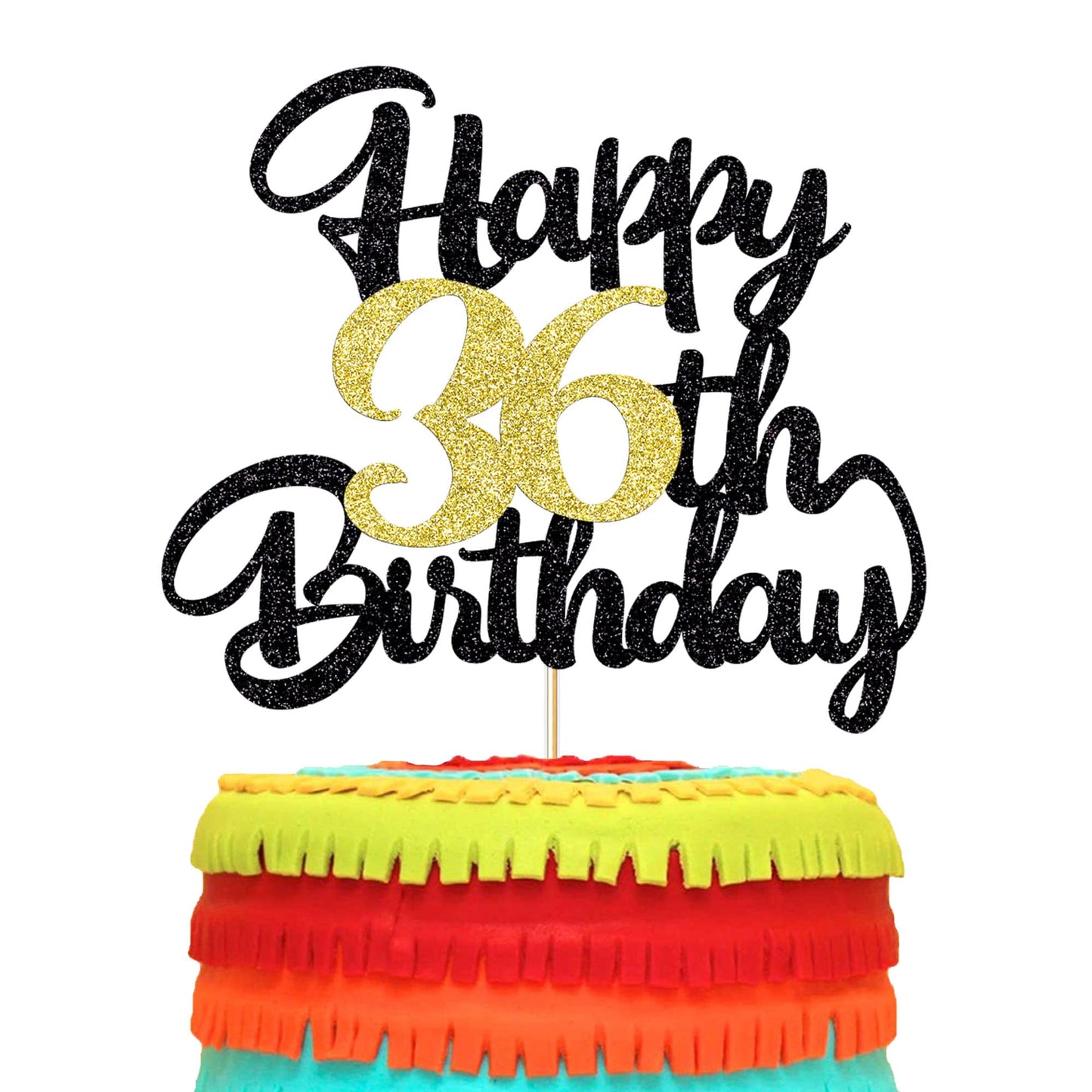 Klionjor 36Th Happy Birthday Cake Topper Happy Birthday Cake Decoration 36Th Birthday Party Decoration Gift Plugin