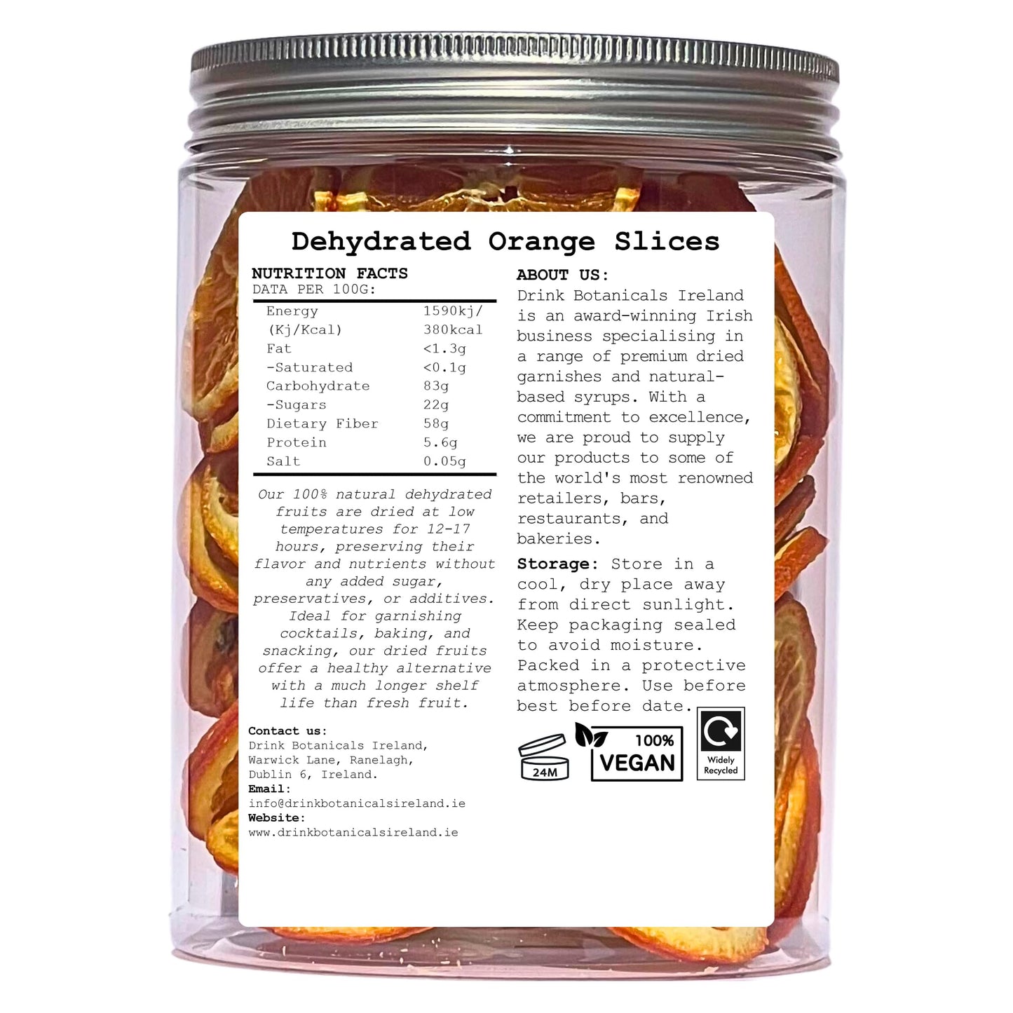 Dehydrated Dried Orange Slices | Wheels | 55 + Servings Approx | 100% Natural | For Cocktails  Wreath Making  Tea  Cakes  Decoration | Dried Orange For Cocktails | PET Jar | 5.29 oz | 150 Grams
