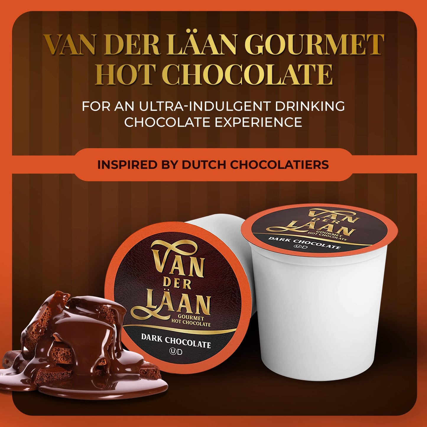 Van Der Laan Chocolate Hot Cocoa Pods, Vanilla Caramel, 40 Count, Compatible with K Cup malt-inspired