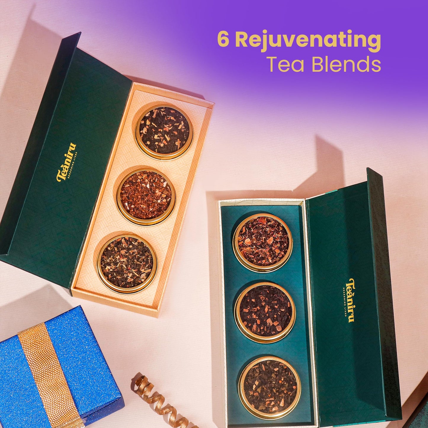 Teaniru, Gourmet Tea Collection - 6 Flavored Loose Leaf Set | 100% Pure Leaf With Real Ingredients | Gluten Free Tea - Brew It H