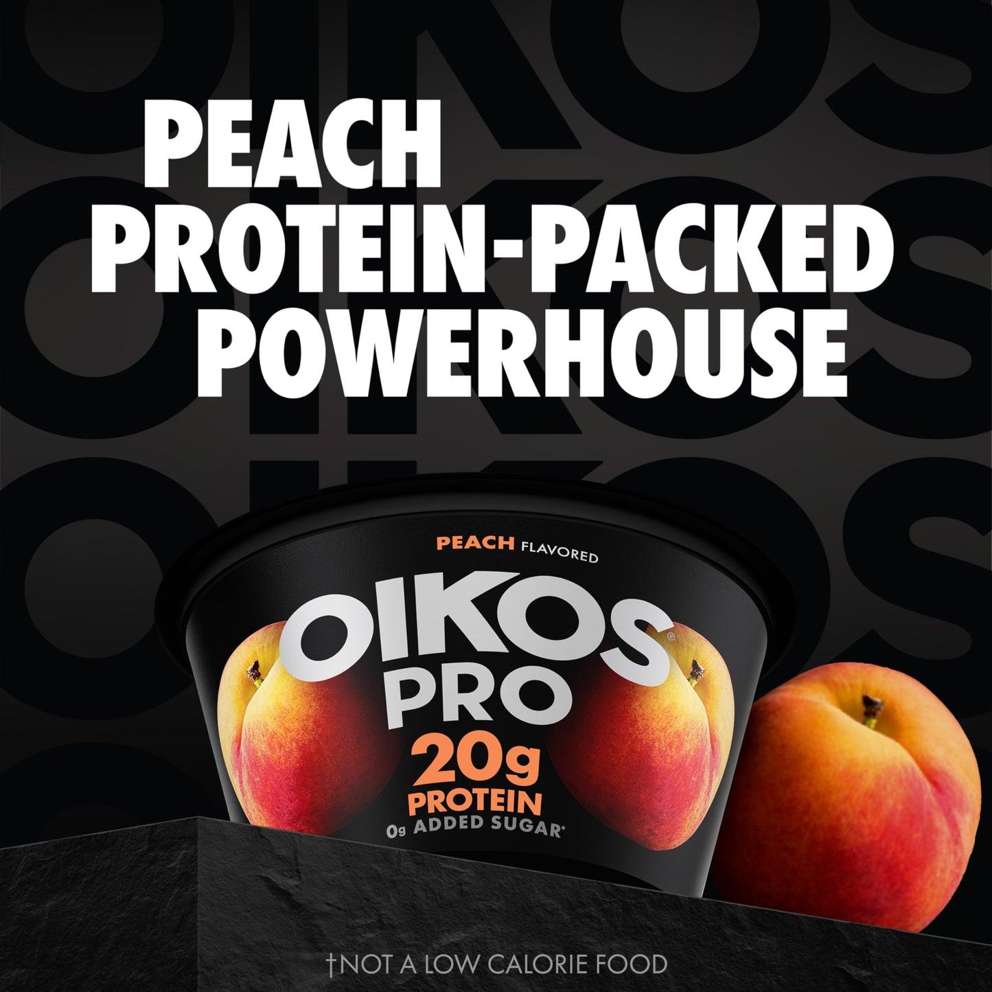 Oikos Pro Peach Yogurt-Cultured Ultra-Filtered Milk Product, 20 Grams of Protein, 0g Added Sugar, Just Delicious High Protein Sn