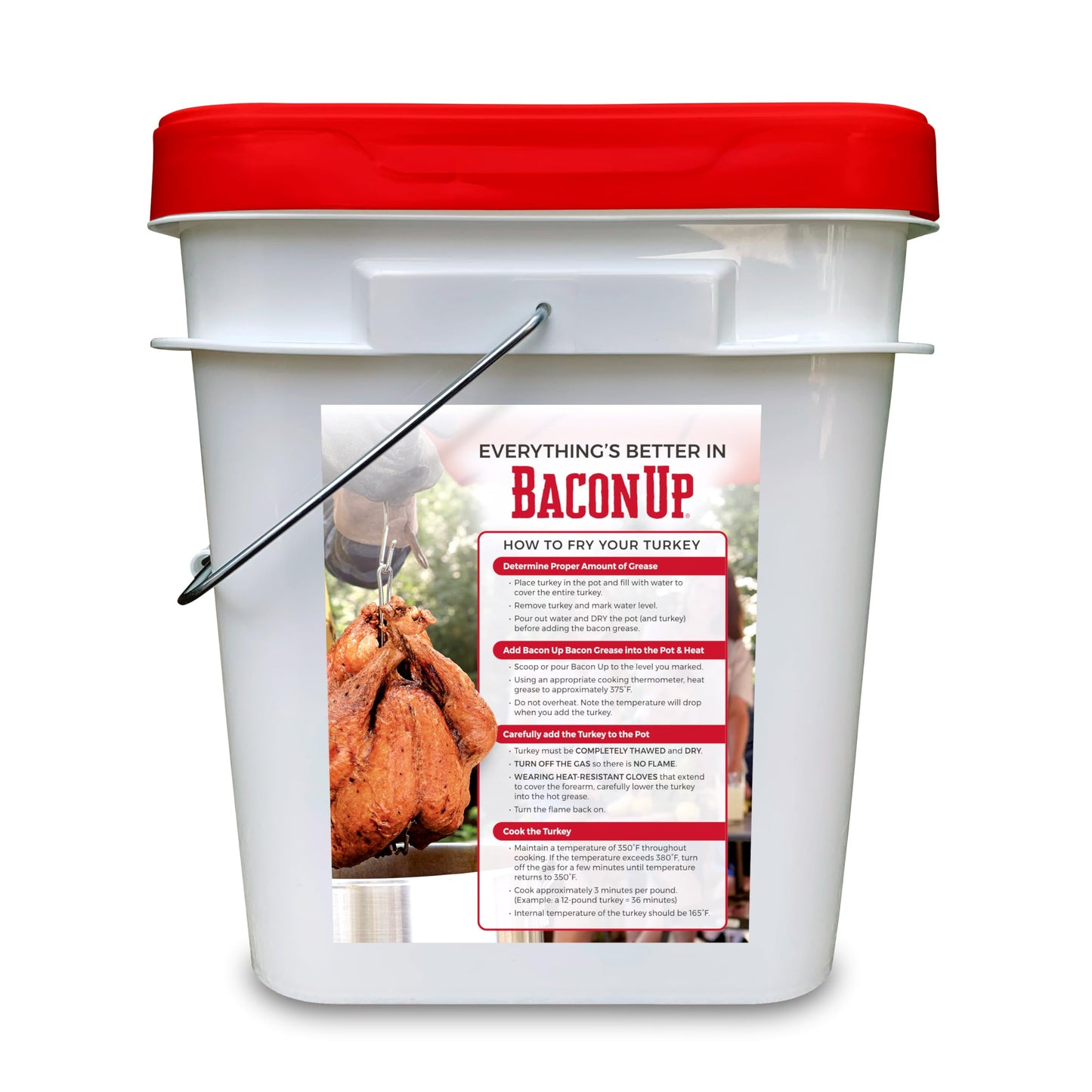 Bacon Up? Bacon Grease for Cooking, 21.9 lb Tub, Yellowish-orange Cooking Fat