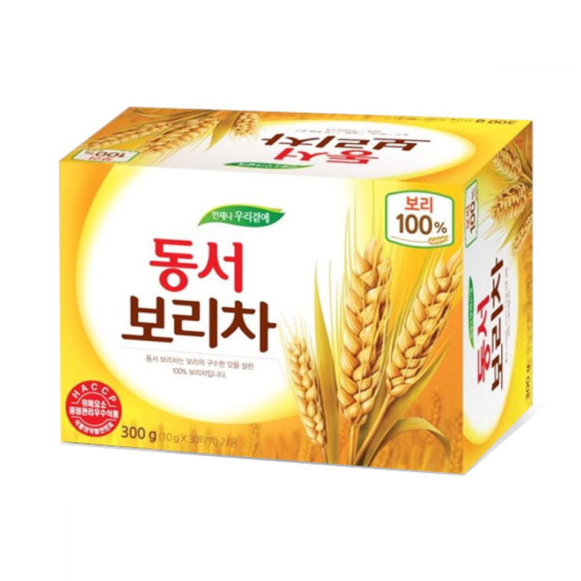 Dongsuh Roasted Barley Tea - 10g x 30 Bags, Caffeine-Free Herbal Beverage, Pack of 1