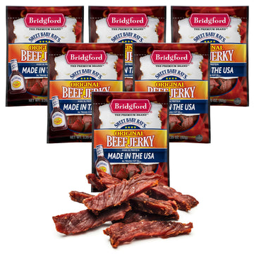 Bridgford Sweet Baby Rays Beef Jerky Original 3.25 oz Pack of 6 - Healthy High Protein Beef Jerky for Your Dietary Preferences -