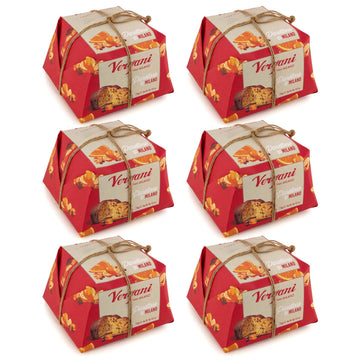 Vergani Classic Panettone, Pack Of 6 - Artisan Holiday Bread, Festive Dessert, Enhanced Gift, Traditional Baked Loaf - 750G (1.65 Lb) X6