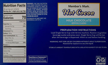 Member's Mark Hot Cocoa Milk Chocolate Pods - 48 Count, Rich & Creamy, Perfect for Cozy Nights