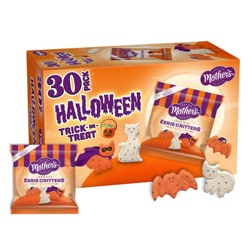 Mothers Circus Halloween Animal Cookies, Snack Pack Halloween Treats for Kids, Individually Wrapped Halloween Cookies, Cats and 
